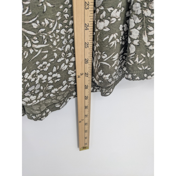 Lucky Brand Shirt Women 2X Green Floral Embroidered Boho Peasant Top Long Sleeve - Picture 11 of 11